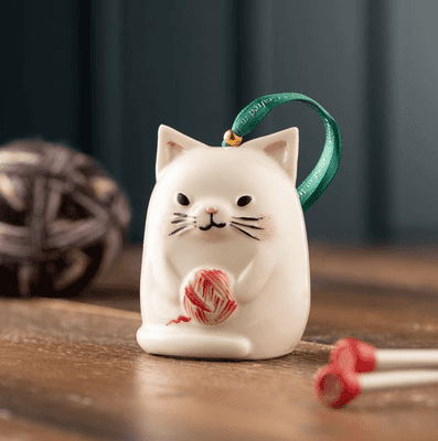 Belleek Kitty Cat Christmas Ornament