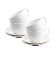 Belleek Living Erne Cappuccino Cup & Saucer Set of 4