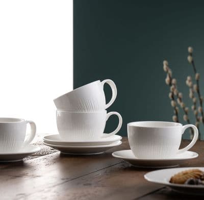 Belleek Living Erne Cappuccino Cup & Saucer Set of 4