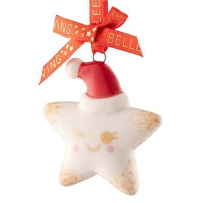 Belleek Living Santa Star Mini Hanging Ornament