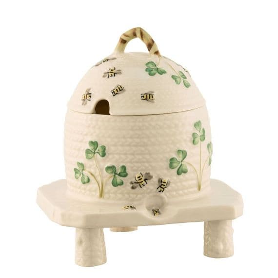 Belleek Masterpiece Collection Shamrock Honey Pot