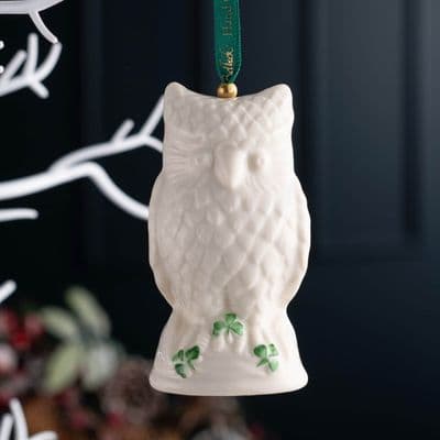 Belleek Owl Christmas Ornament