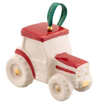 Belleek Red Tractor Hanging Ornament