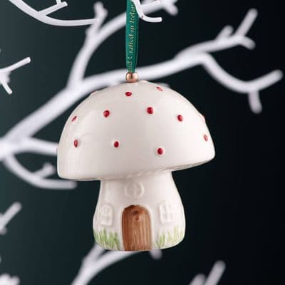 Belleek Toadstool Christmas Ornament