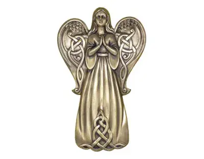 Celtic Angel Bronze Plated Wall Plaque