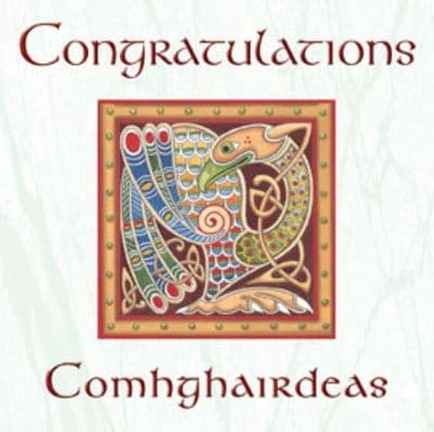 Celtic Congratulations Card. Irish Language Translation.