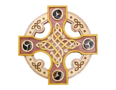Celtic Knotwork Cross Wooden Wall Plaque