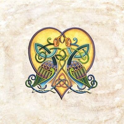 Celtic Love Birds Blank Card
