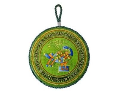 Celtic Peacock Wall Plaque Pot Holder