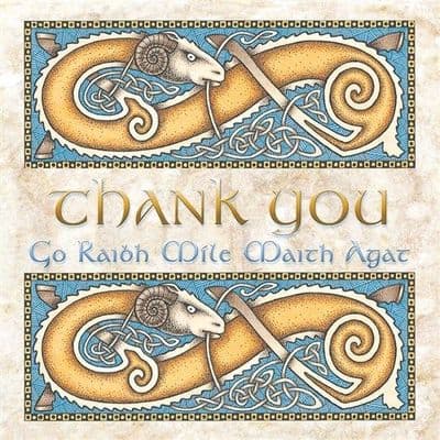 Celtic Ram Thank You Card - Irish Language