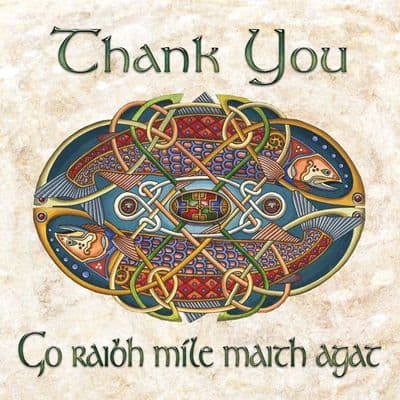 Celtic Salmon of Knowledge Irish Language Thank You Card