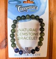 Connemara Marble and Crystal Gemstone Beaded Bracelet