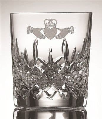 Galway Crystal Claddagh DOF Whiskey Tumblers Pair