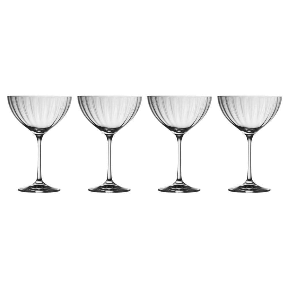 Galway Crystal Erne Champagne Saucer Set of Four