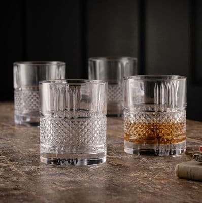 Galway Crystal Eyre DOF Whiskey Glasses Set Of 4