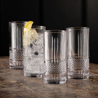 Galway Crystal Eyre Hi Ball Tall Glasses Set Of 4
