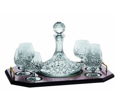 Galway Crystal Longford Brandy Decanter Set With Tray