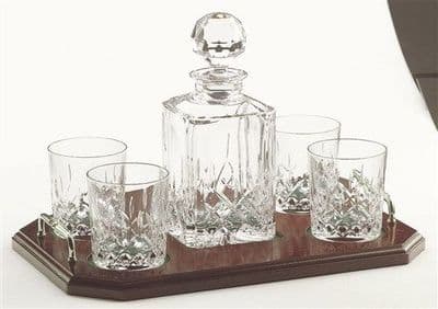 Galway Crystal Longford Whiskey Decanter Set With Tray