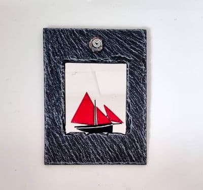 Galway Hooker Slate Mirror Painted