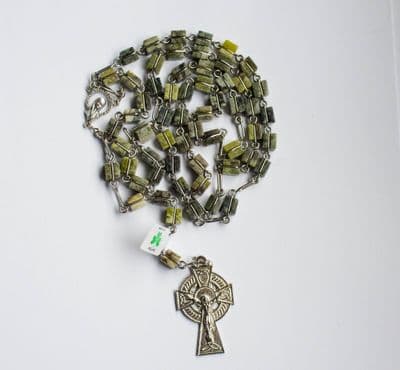 Genuine Irish Connemara Marble Rosary Beads.