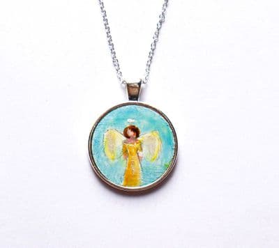 Hand Painted Angel Necklace