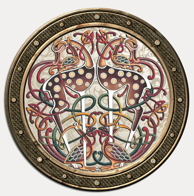 Irish Celtic Coaster - Deer and Birds