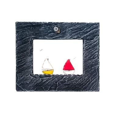 Irish Sailing Boats Slate Mirror by Nick Alma
