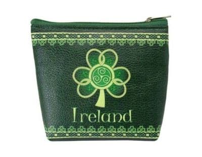 Irish Shamrock Zip Coin Purse