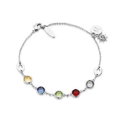 Newbridge Amy Bracelet with Multi-coloured Stones Silver Plate