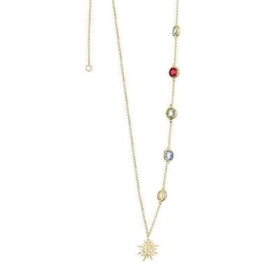 Newbridge Amy Necklace with Multi-coloured Stones Gold Plate
