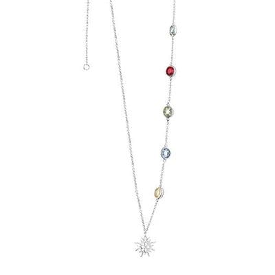 Newbridge Amy Necklace with Multi-coloured Stones Silver Plate