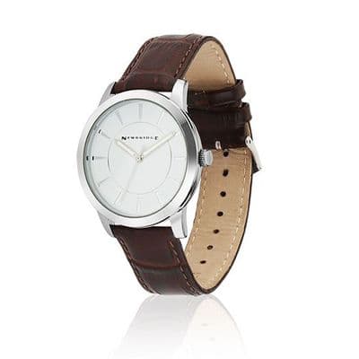 Newbridge Silverware Gents Watch With Brown Leather Strap