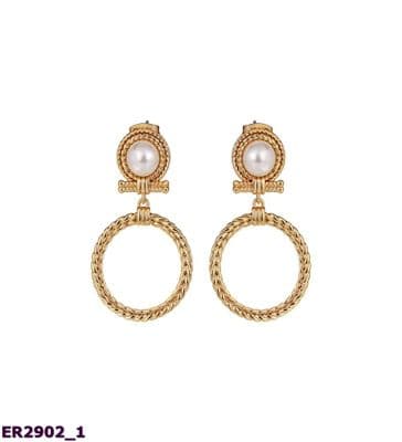 Newbridge Silverware Sappho Pearl and Gold Earrings