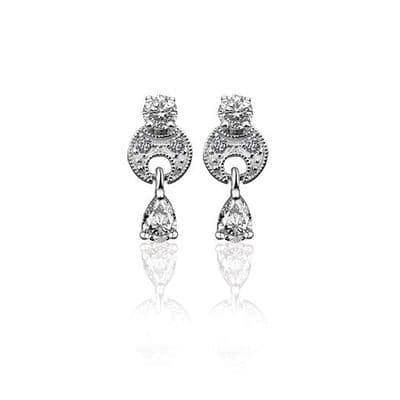 Newbridge Silverware Vintage Earrings Clear Stones