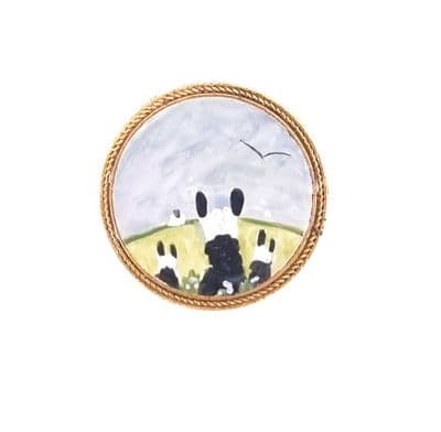 Sally Sheepdog Brooch