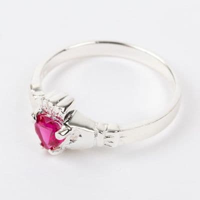 Sterling Silver Claddagh Ring Birthstone for July