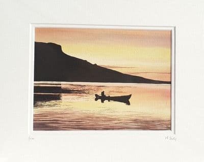 Sunset Fishing on Lough Melvin Print