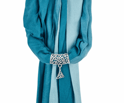 Taupe Pashmina wtih Celtic Design Scarf Ring