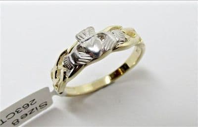 Two Tone Gold Ladies Claddagh Ring