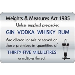 35ml Weights & Measures Act Signv