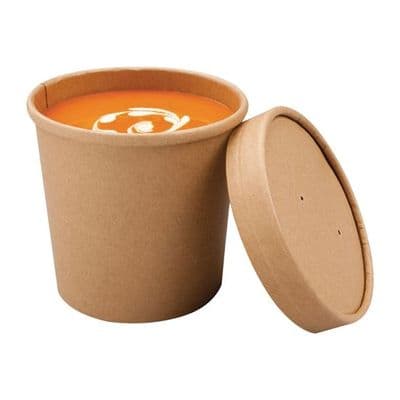 Colpac Recyclable Kraft Microwavable Soup Cups 350ml (Pack of 500)
