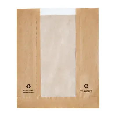 Fiesta Compostable Food Bags with Glassine Windows (Pack of 1000)