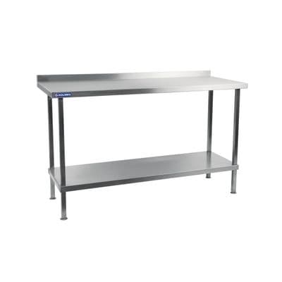 Holmes Stainless Steel Wall Table with Upstand 600(D)mm