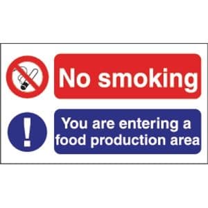 No Smoking Food Production Sign