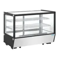 Polar G-Series Countertop Display Fridge Black Square Glass 160Ltr