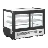 Polar G-Series Countertop Display Fridge Black Square Glass 160Ltr