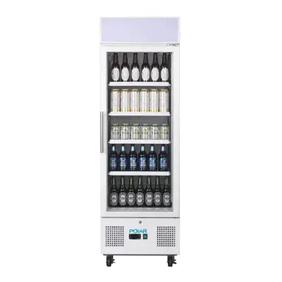 Polar G-Series Upright Display Fridge 218Ltr White