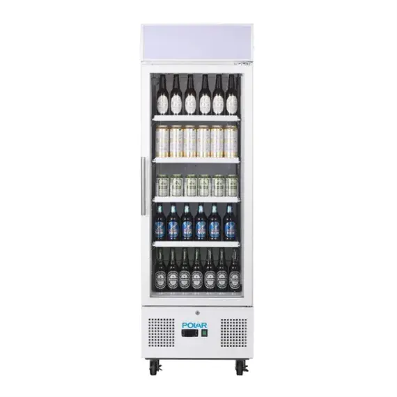 Polar G-Series Upright Display Fridge 218Ltr White