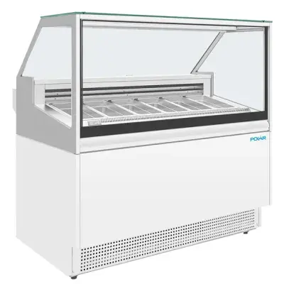 Polar U-Series 6 Pan Ice Cream Serve Over Cabinet Freezerr