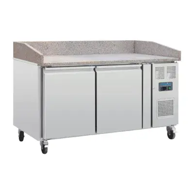 Polar U-Series Double Door Pizza Counter with Granite Top